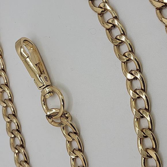 Vintage 3/8 " Women's Gold Tone Chain Belt 36"  End to End Cuban Chain Unsigned - Picture 7 of 8